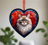 Ragdoll Cat Stained Glass Effect Heart Suncatcher